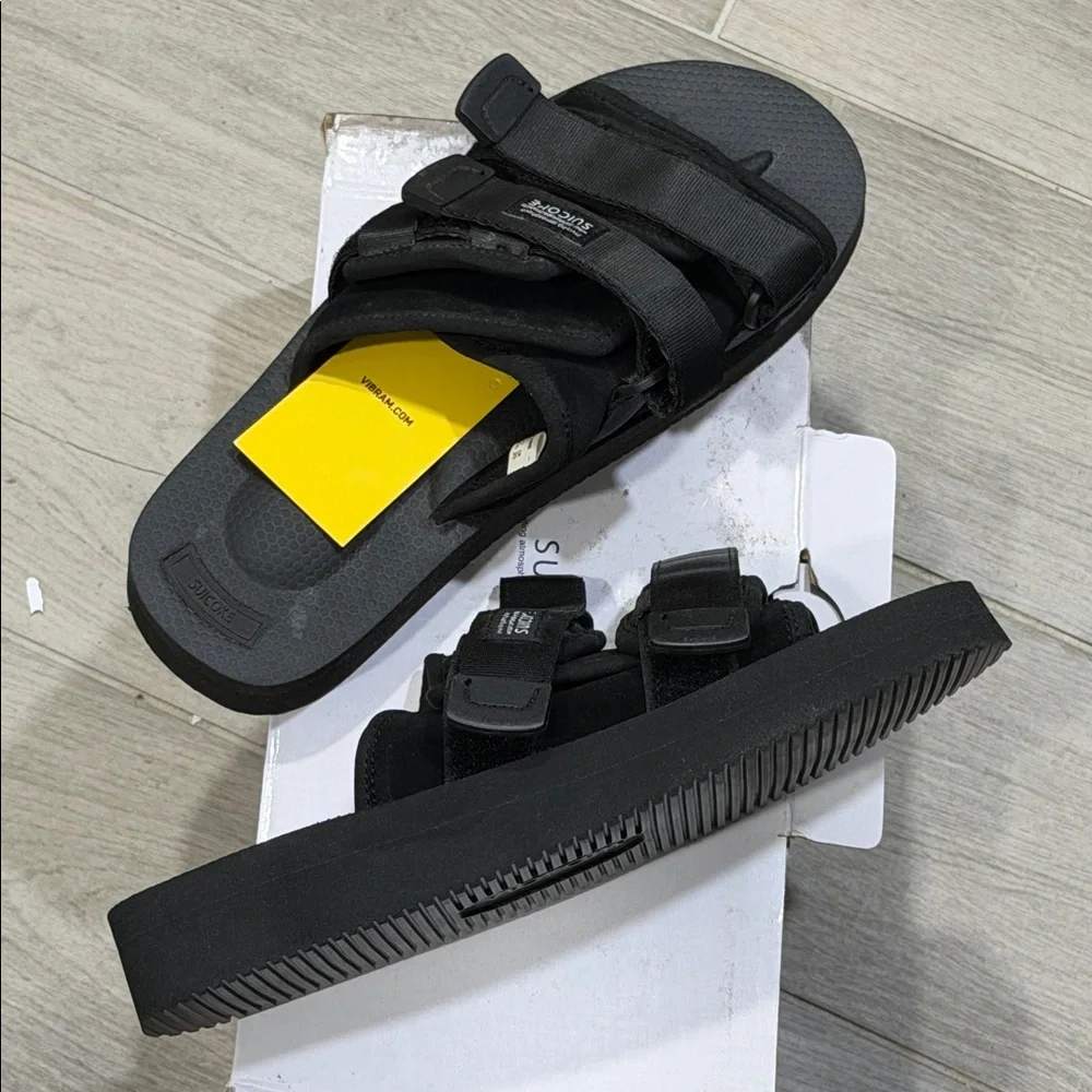 Suicoke Black Adjustable‎ Strapped Slide Sandals Size 7